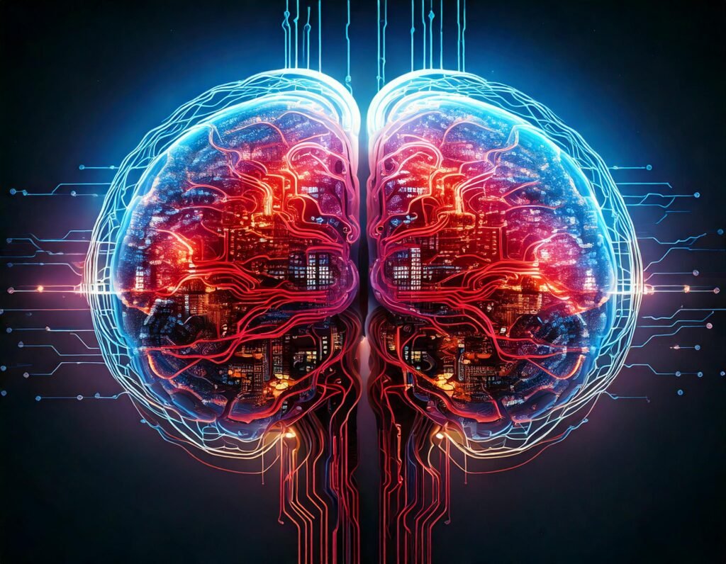 Una representación de ejemplo de chatbots, asistentes virtuales y sistemas de análisis predictivo en uso.