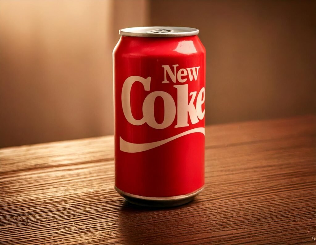 Imagen representativa de la lata de New Coke, símbolo del intento fallido de Coca-Cola por renovar su fórmula.